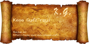 Kese Györgyi névjegykártya